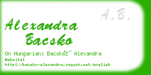 alexandra bacsko business card